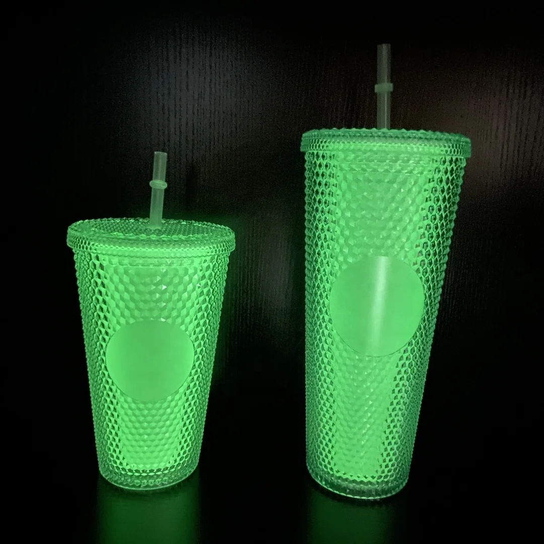 

2021 Hot Sell Cup Halloween party Glowing Studded Tumbler Double Wall Cup 16oz/24oz ready to ship