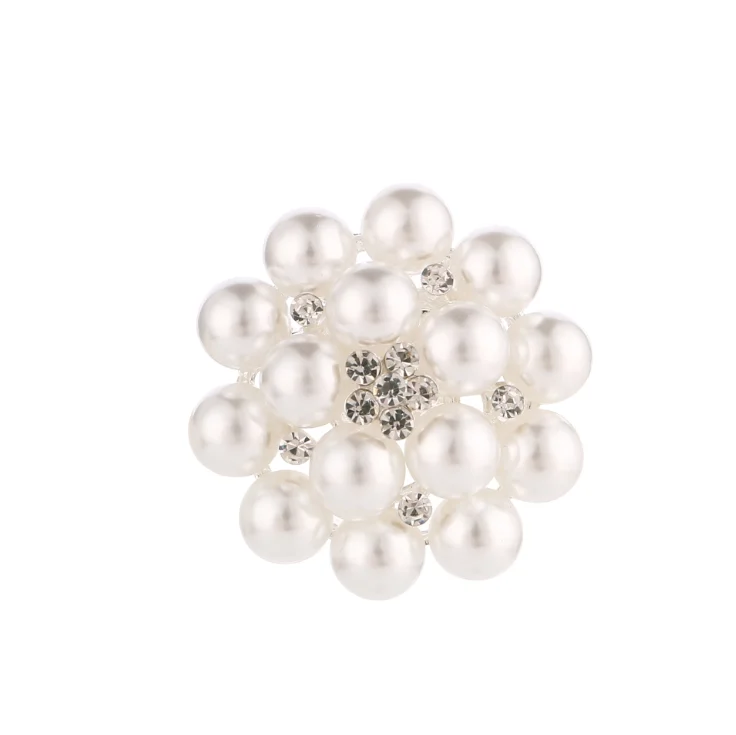 

Fashion Crystal high quality nice price fashion popular Bridal Flower Faux Pearl Brooch Pin