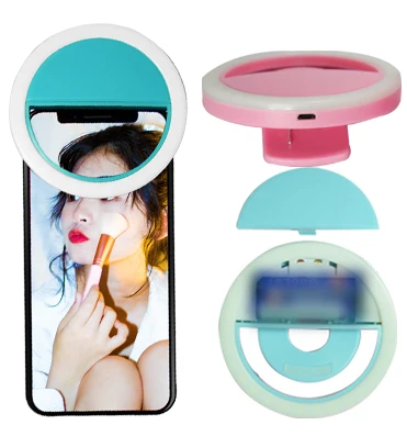 

Clip On 28 Led 3 Dimmable Modes Rechargeable Mini Led Aro De Luz Selfie Light Custom Camera Lights Phone Ring Light Selfie
