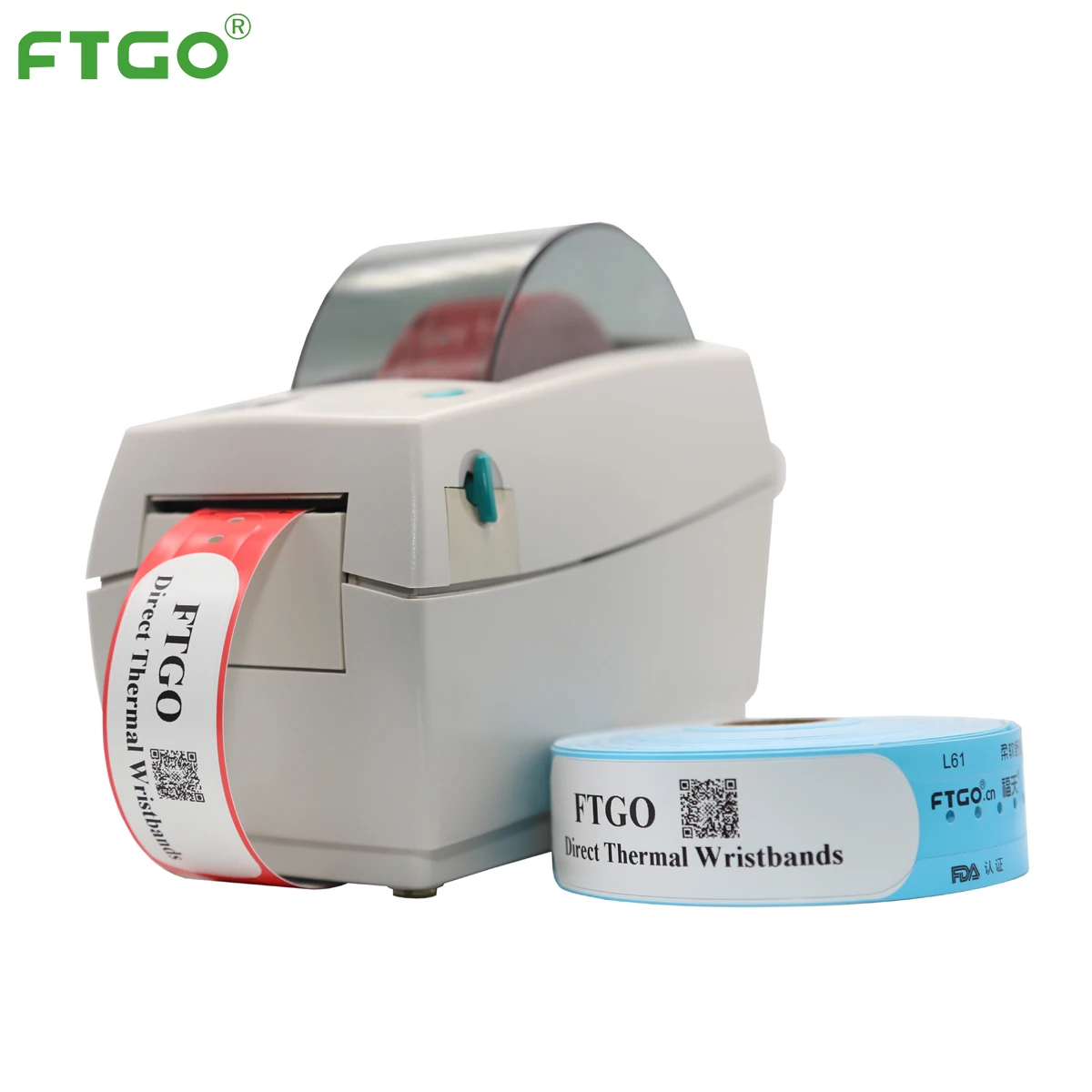 

FTGO Zebra LP2824 barcode printer for direct thermal wristbands or labels