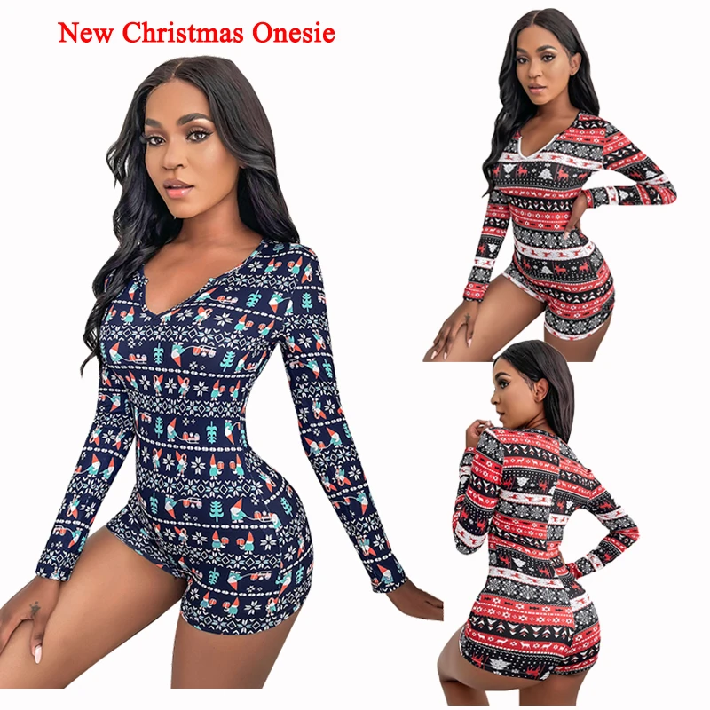 

Christmas pajamas custom print adult onesie for women Sleepwear Pyjamas Pajama Jumpsuit nightwear Sexy Christmas Onesie Pajamas