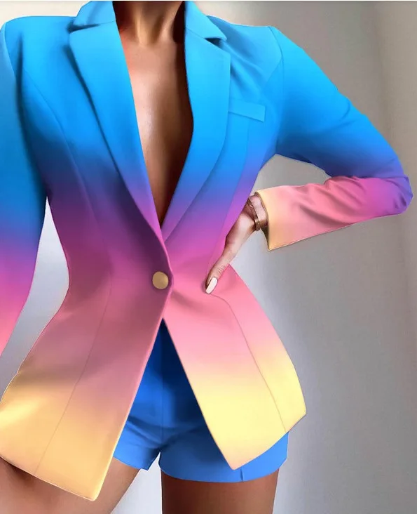 

Hight Quality Ladies Blazer Suits Office Wear Women'S Two Piece Blazer Short Set Casual Business Professional Office Suit, Customized color