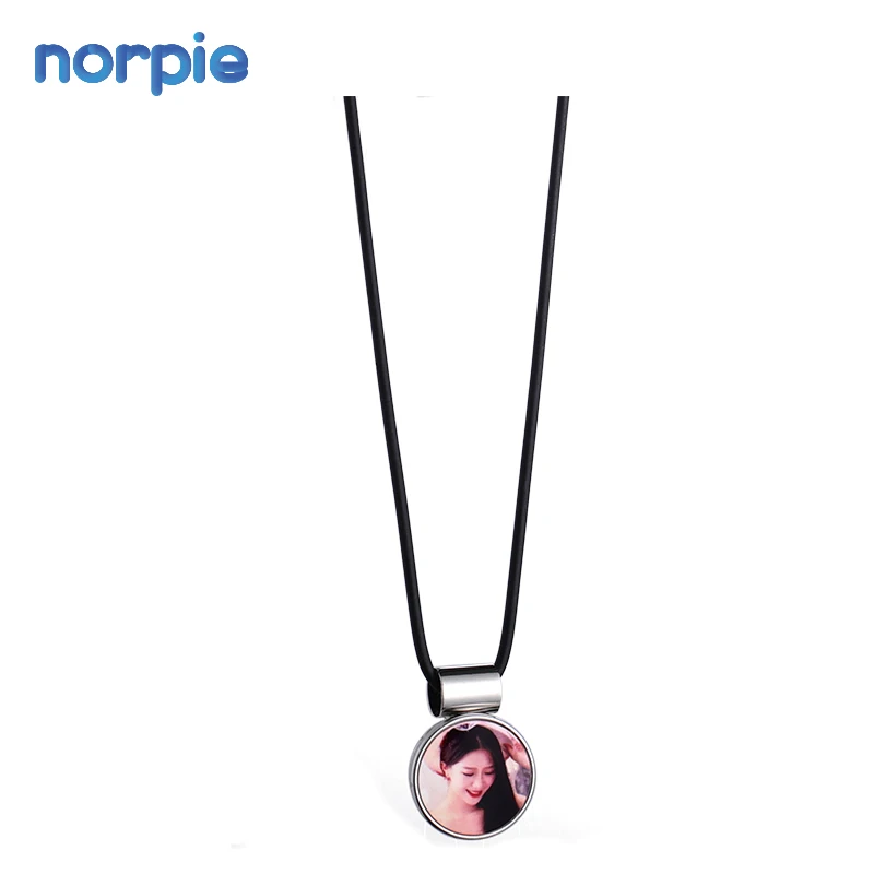 

Wholesale Popular Metal Craft Sublimation Blank Snap Button Photo Necklace for DIY, Silver color