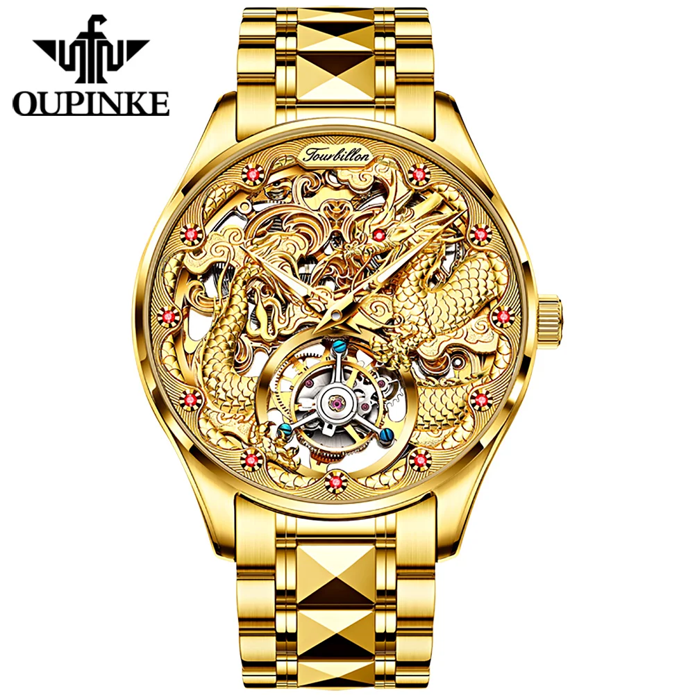 

OUPINKE 3176 Forsining China Factory High Quality Luxury Men Mechanical Automatic Skeleton Watch for Wristwatch Man