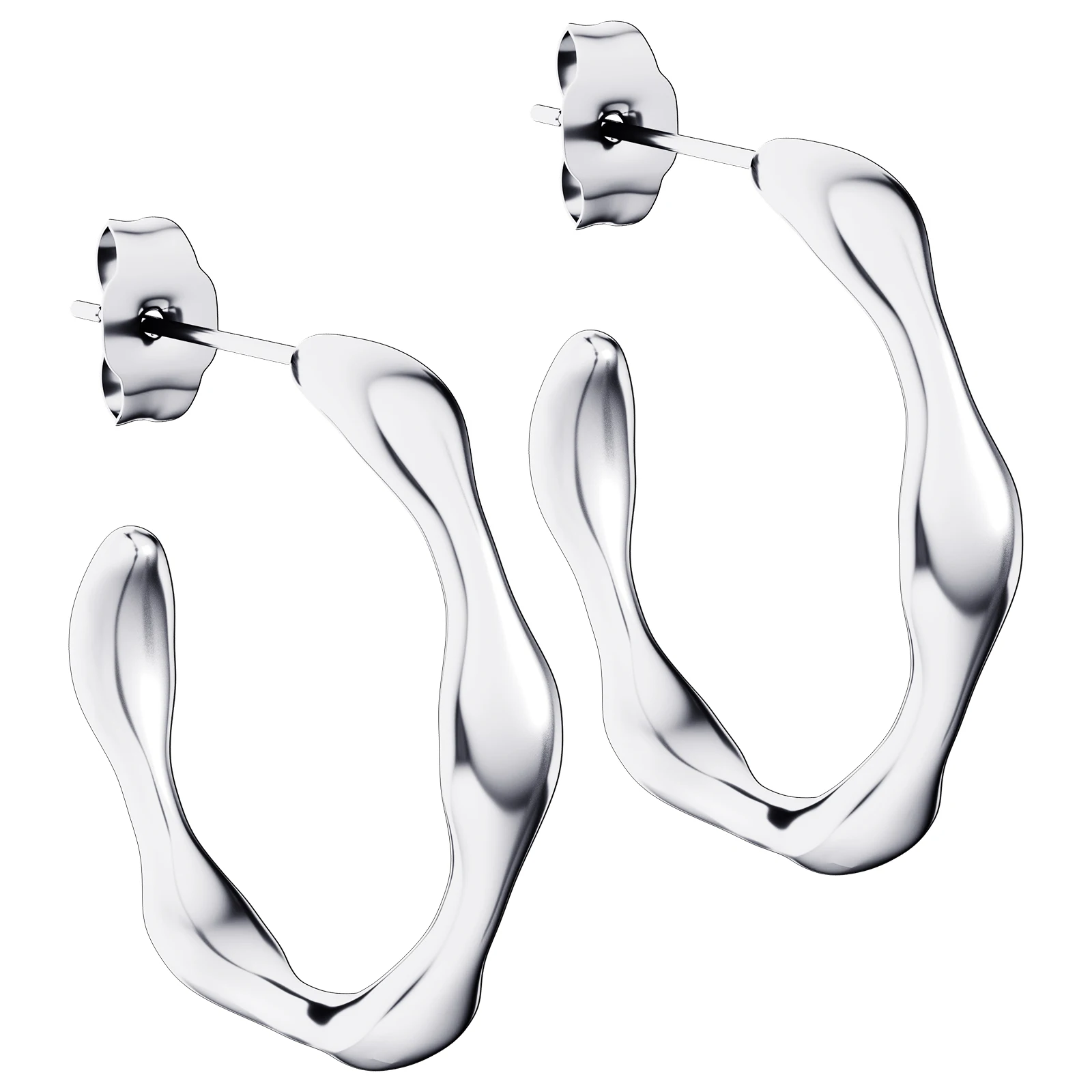 

Dainty Circle Channel Jewelry Wholesale Silver Plated Stainless Steel Minimalist Vintage Hoop Earrings