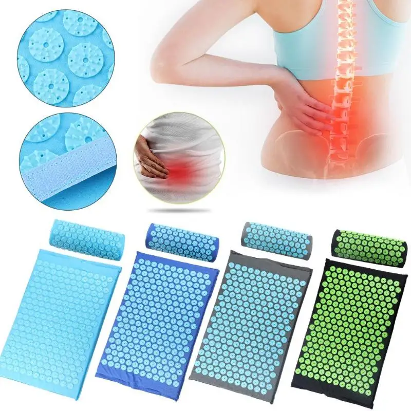 

Acupressure Massager Relaxation Relief Tension Yoga Relieve Body Stress Pain Spike Cushion Mat with Pillow
