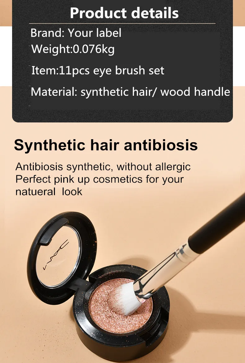 Professional makeup set 11 pcs eyeshadow lip mascara concealer brushes eye brushes set