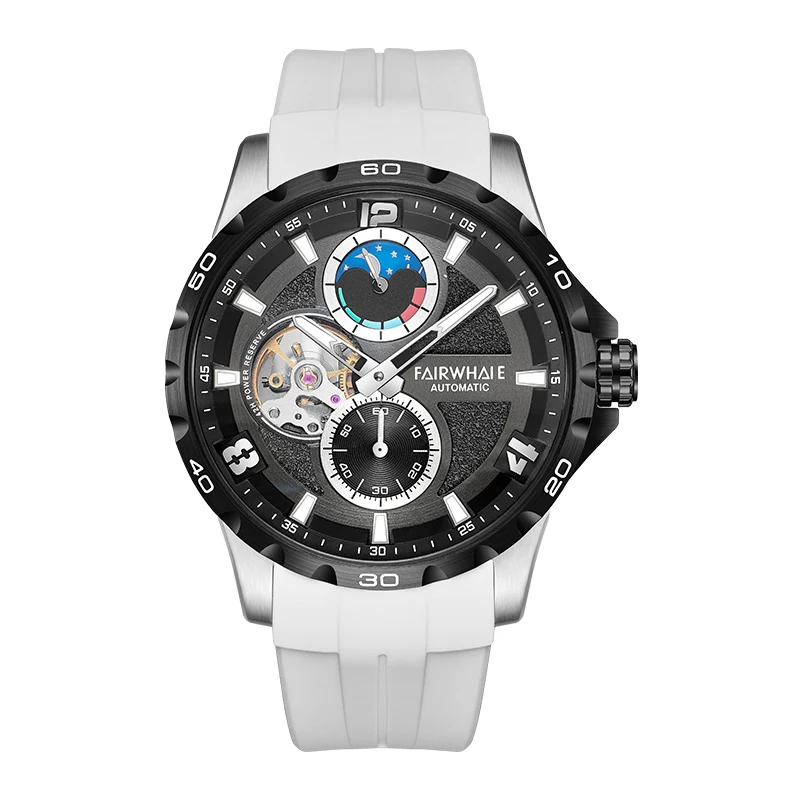 

Fairwhale New Big Dial Stainless Steel Case Watch Luxury Customized Moon Phase Men WristWatches