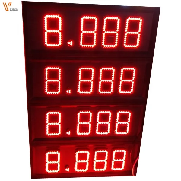 Outdoor 6 8 10 12 16 inch large 7 seven segment led display module for gas station