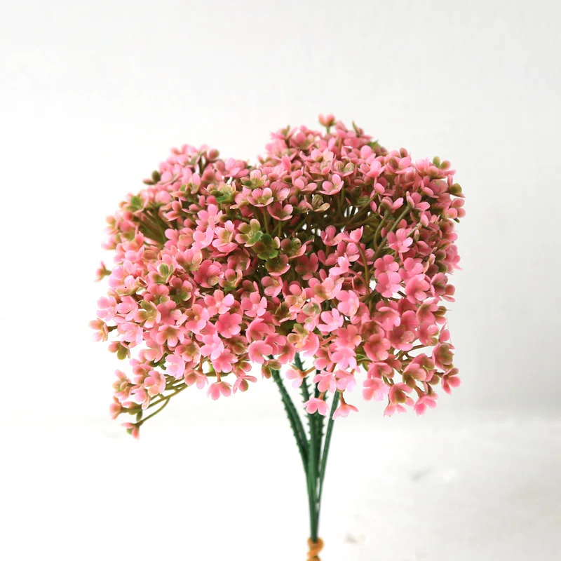 

Stable Quality Various Plastic Plants Artificial Decorative Flower Arrangement Mini Faux Green Plant Garden, Pink