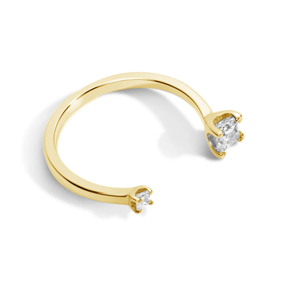 

Gold Plated Women Ring 925 Sterling Silver Rose Gold Plated Cubic Zircon Open Ring