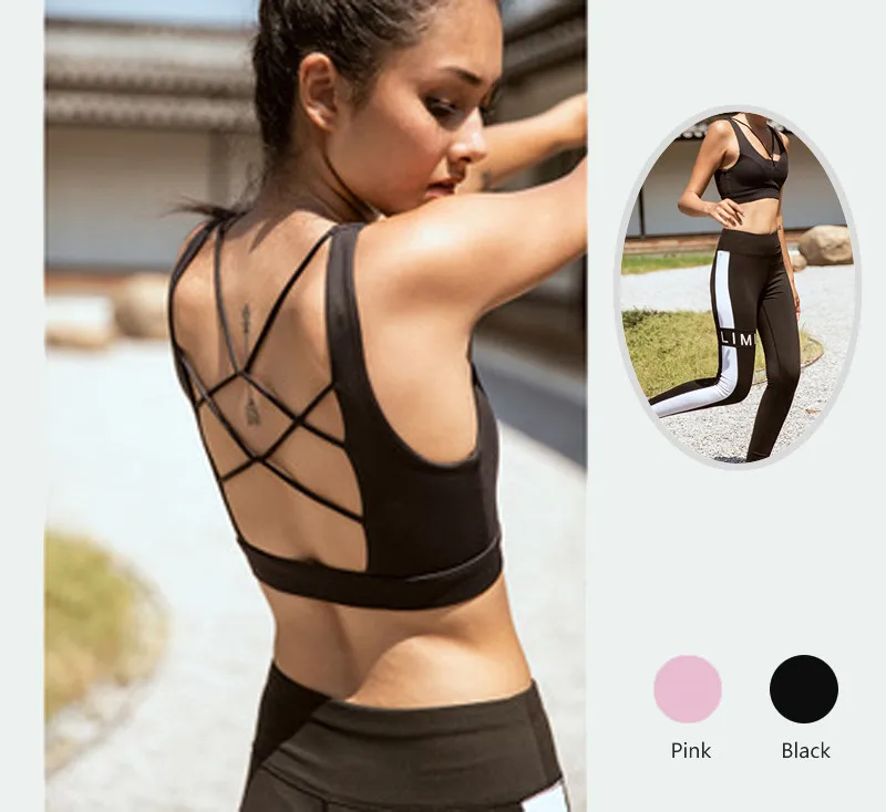 

Women Medium Support Cross Back Wirefree Removable Cups Yoga Sport Bra, Custom color