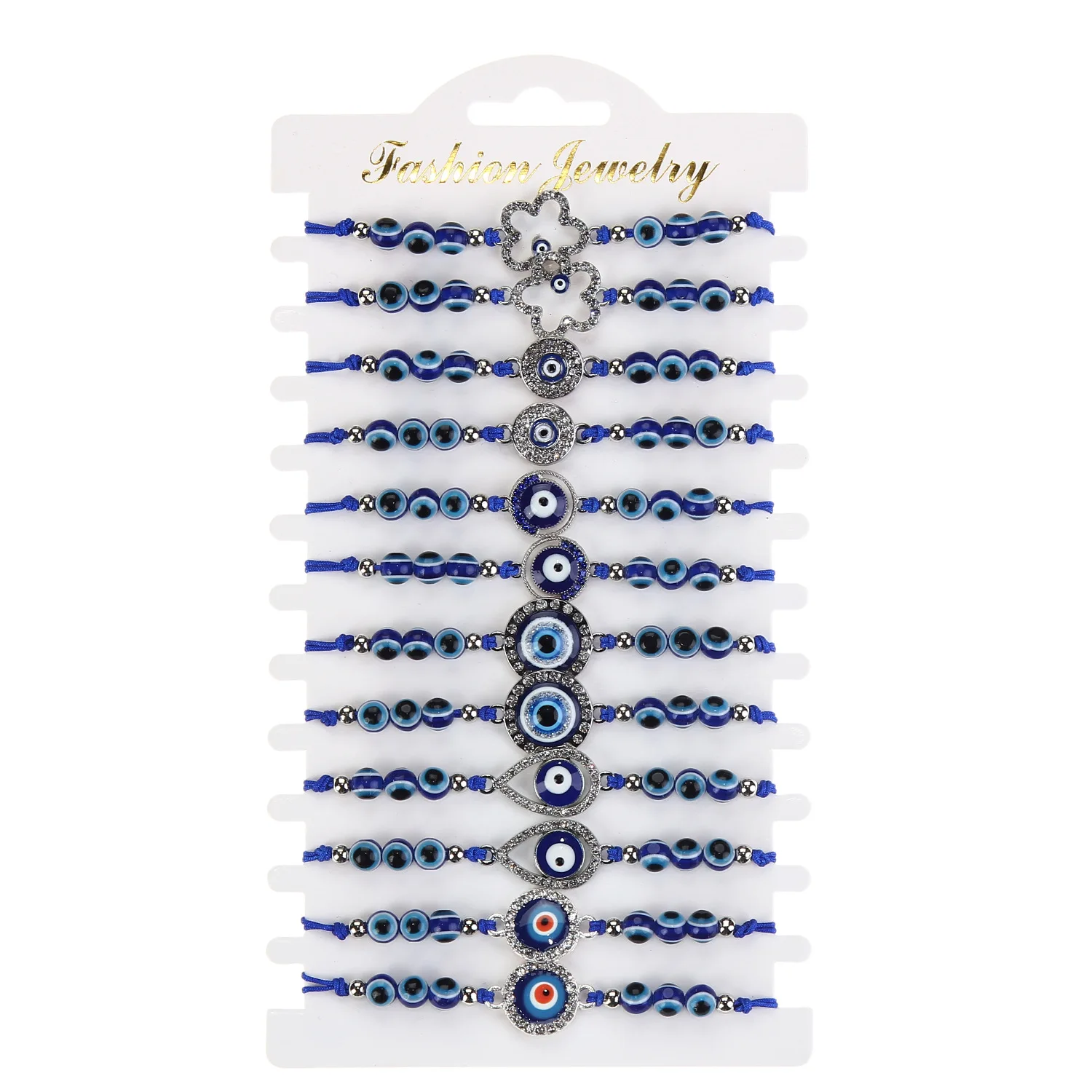 

Lucky Gem Bracelet Sets Eye Bracelets Micro-inlaid Zircon Rhinestone Men and Women Adjustable Bracelets, Blue
