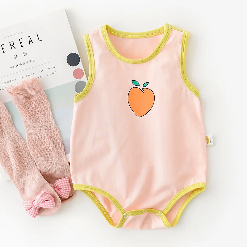 

Baby Cartoon Bodysuit Infant Girls Summer Cotton Sleeveless Jumpsuit Newborn Baby Clothes Kids Outfits Toddler Onesie, Picture
