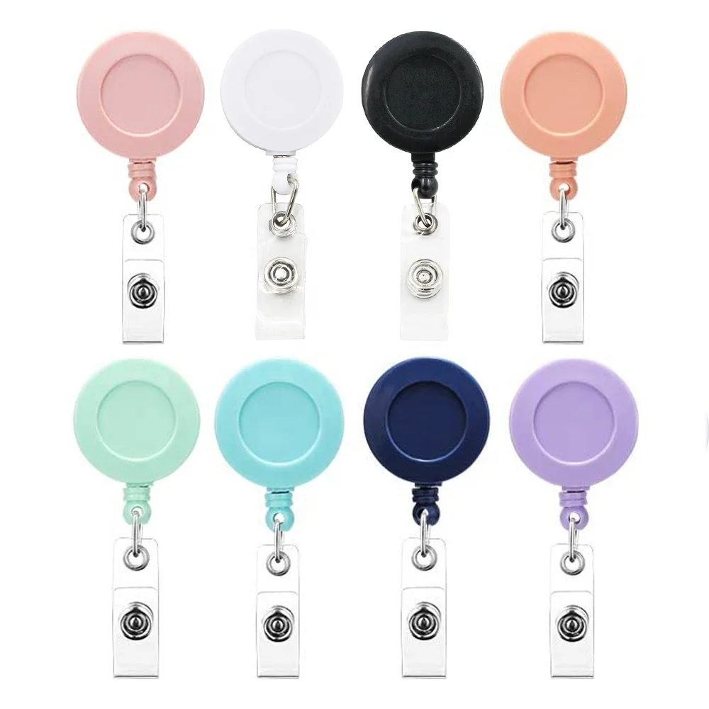 

Promotion Display ID Name Card Metal Badge Holder Anti-Lost Clip Office Supply 360 Rotation Retractable Badge Reel
