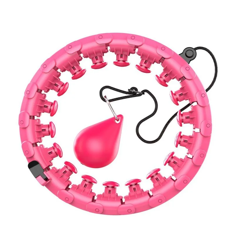

Hula ring hoop factory price pink exercise gym equipment fitness smart weighted hula ring hoop health massage weight losing