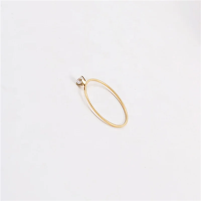 

PVD Gold Plated Stainless Steel Rings Dainty Zir conia Rings for Women Trendy Jewelry