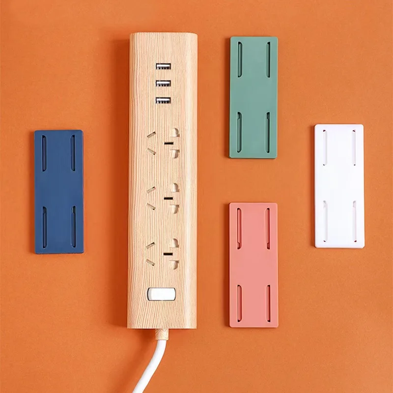 

Self-Adhesive Power Socket Strip Fixator Wall Mounted Self Adhesive Punch Free Row Plug Holder for Kitchen Home Office