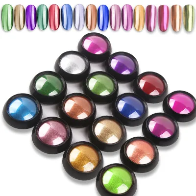 

Free Sample Fast Delivery 20 Color Magic Mirror Laser Titanium Gold Powder For Nail Art Beauty With Eye Shadow Stick