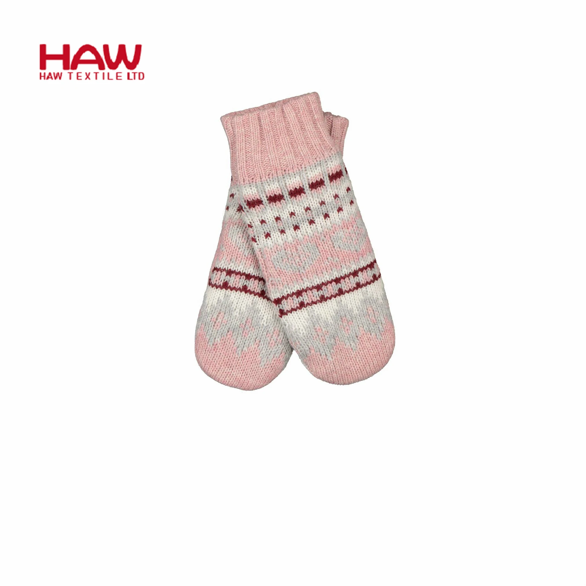 
Hot Sale Alpaca Knitted Christmas Women Warm Gloves 