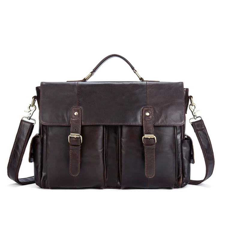 

Eco Friendly Vintage Leather Laptop Bag Large Briefcase For Lawyer