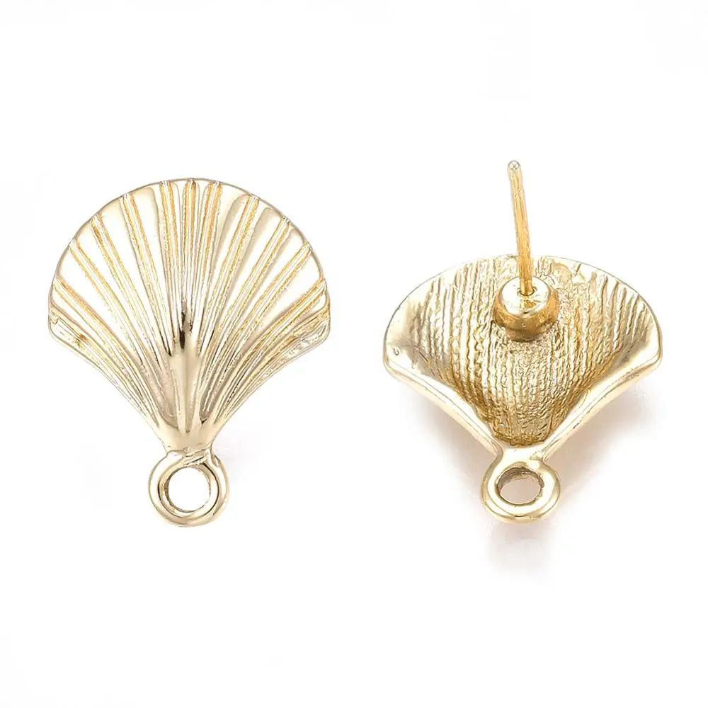 

Pandahall Light Gold Alloy Scallop Shell Shape Jewelry Stud Earrings Findings