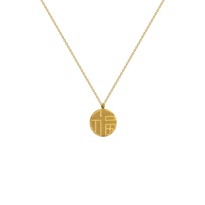 

Wholesale Fashion 2021 Round Simple Pendant Necklace Choker Ladies 18k Gold Plated Statement Necklace For Women Jewelry