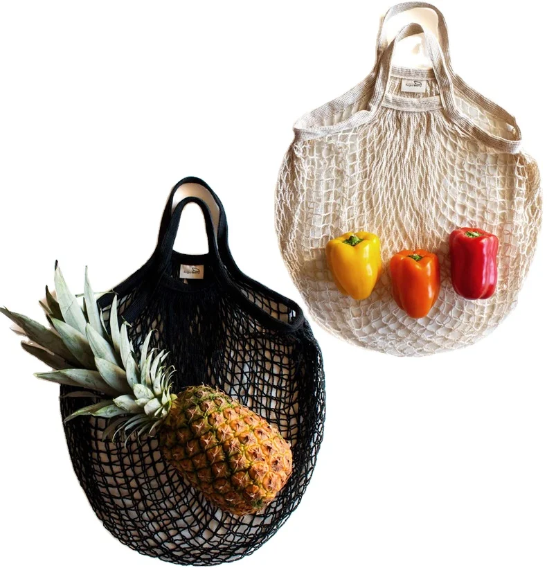 

Reusable Grocery Bags Cotton Net Tote bag, Zero Waste Farmer Market Fruit and Vegetable Bag, string Mesh Shopping Net Bag, Customized color