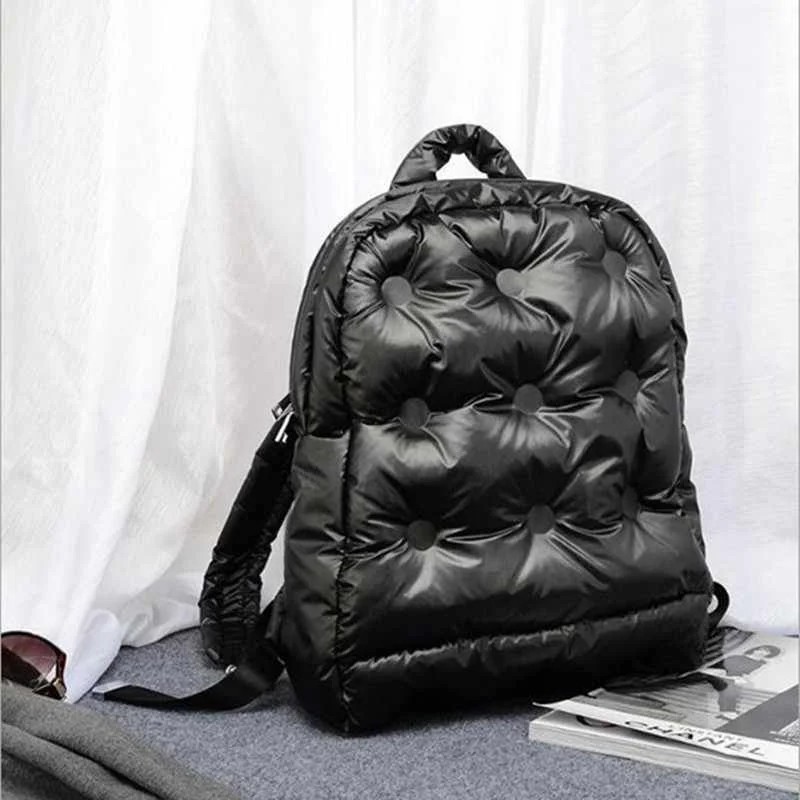

2021 New Down Backpack Korean Boom Fashion Space Cotton Air Bag Unisex Large Capacity Waterproof Business Backpack, Customized color