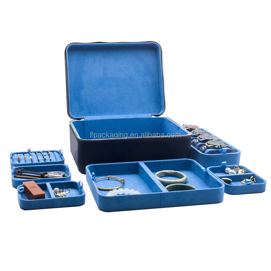 US Ice Box Custom Leather Travel Jewelry Accessories Storage Case Pendant Bracelet Necklace Suitcase Large Portable Watch Box