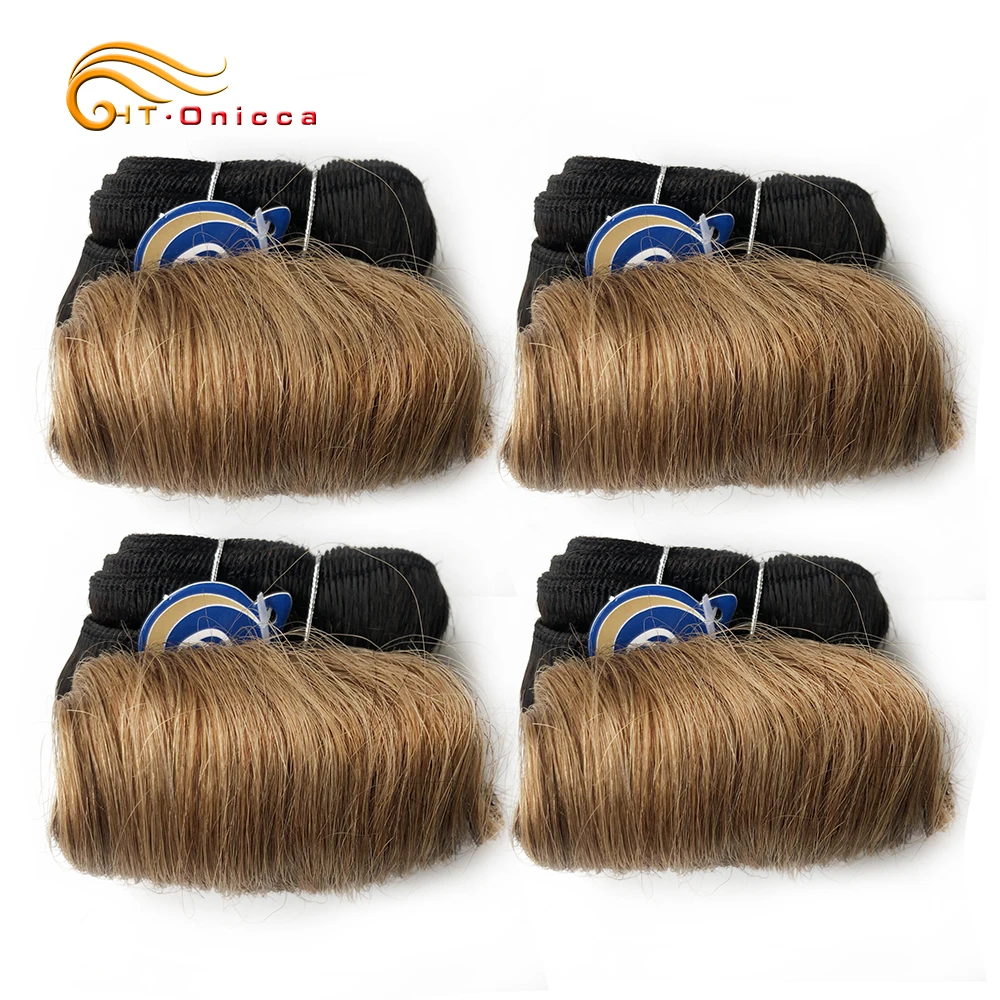 

Guangzhou wholesale Brazilian Curly Hair Tie 3 4 5 inches Human Hair Tie 4pcs 100% Human Hair Short
