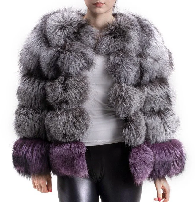 

QIUCHEN- QC1825 Ready to Ship wholesale customized winter fluffy jacket plus size real fox natural fur coat women