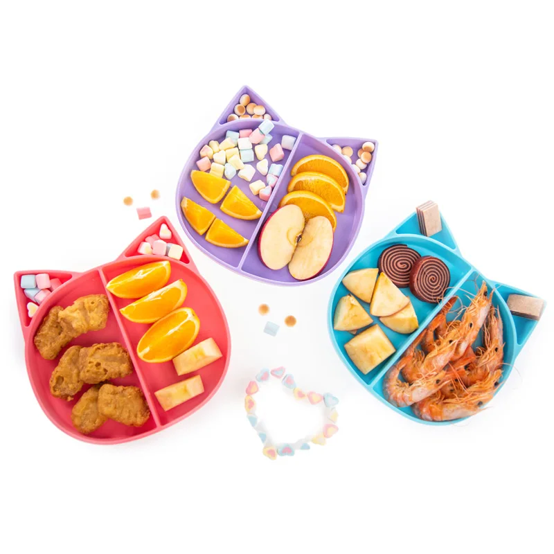 

unique no spill mini feeding bowl silicone baby dinner hot plate with suction
