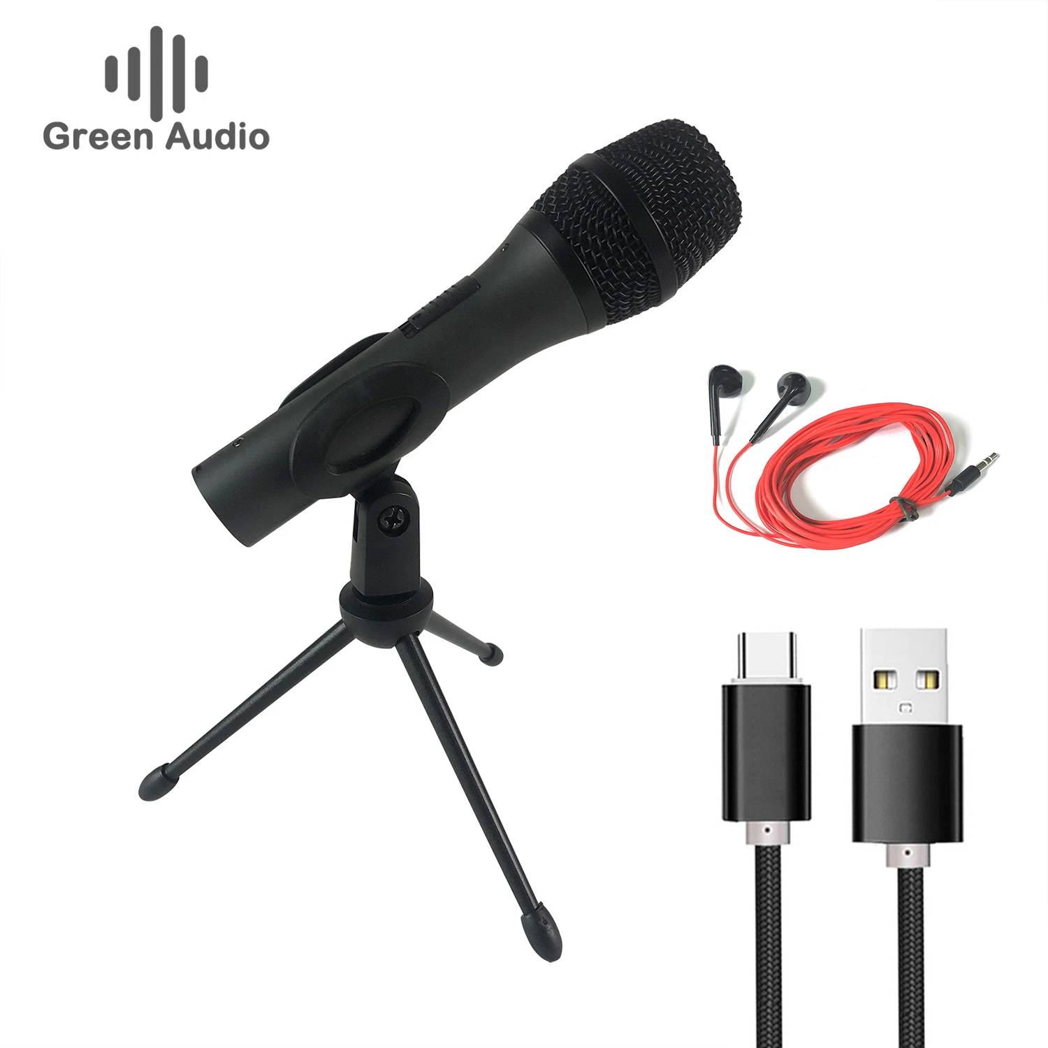 

GAM-U23 Recordio Iron Triangle USB Computer Singing Microphone Ear Back Monitor Mobile Phone National K Song Live Microphone