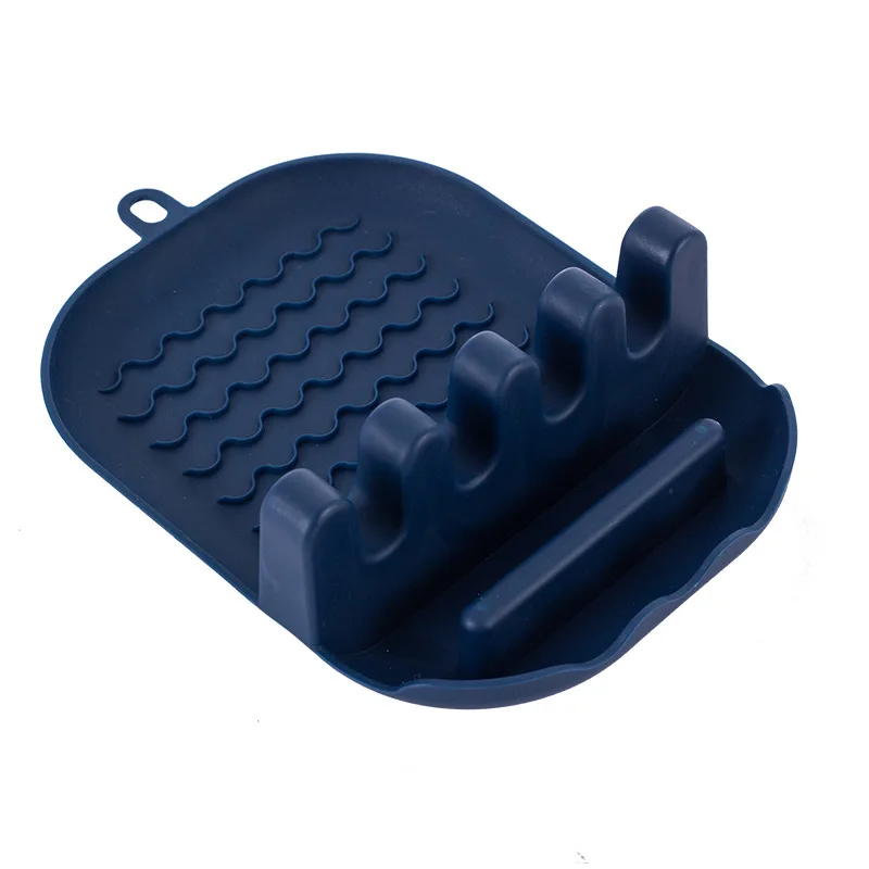 

2021 New products non-slip heat resistant PP plastic kitchen utensil spatula spoon holder with drain pad, Picture