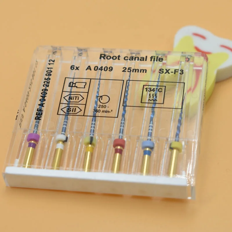 
Dental files super file engine blue rotary files 25MM SX-F3 heat actication root canal files 