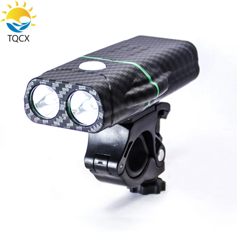 

Special Design LED Mountain Bicycle Head Light With Power Bank USB Rechargeable Bike Front Light, Black