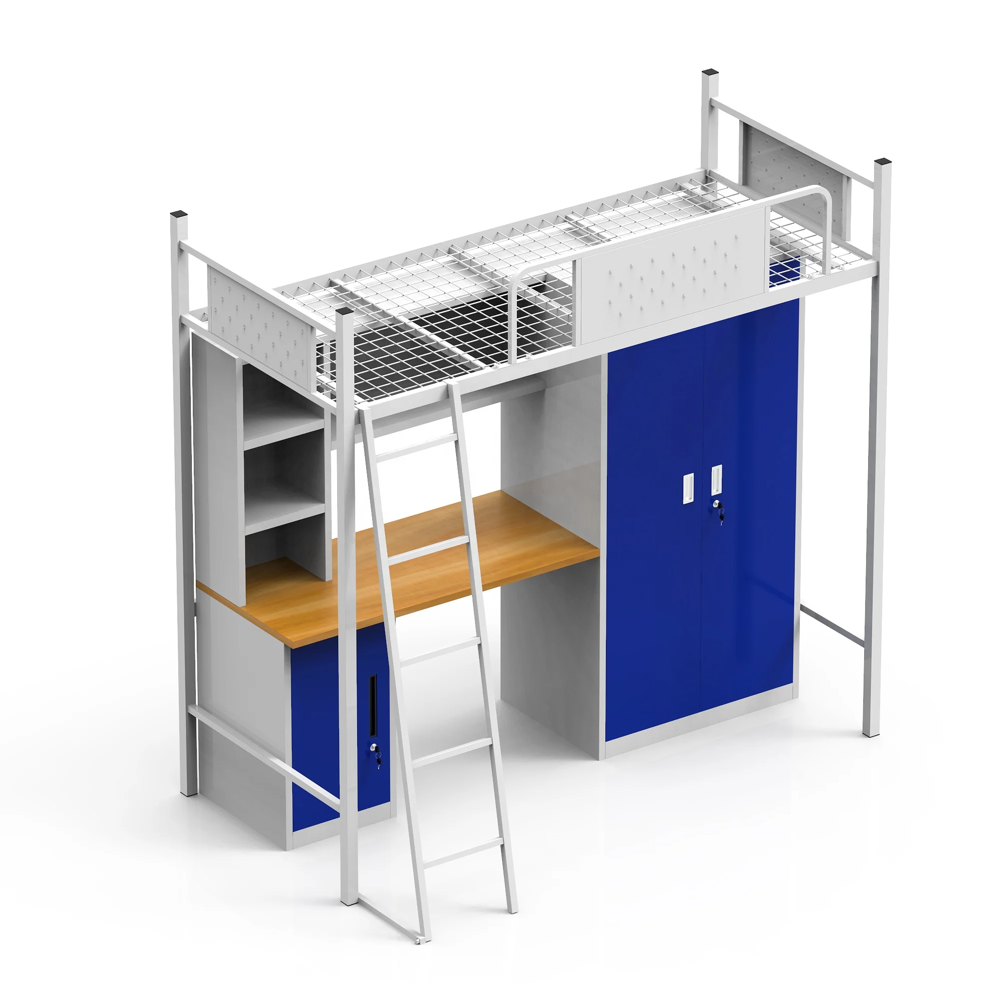 
high quality cheap university college metal steel dormitory bunk bed with desk  (60232369319)