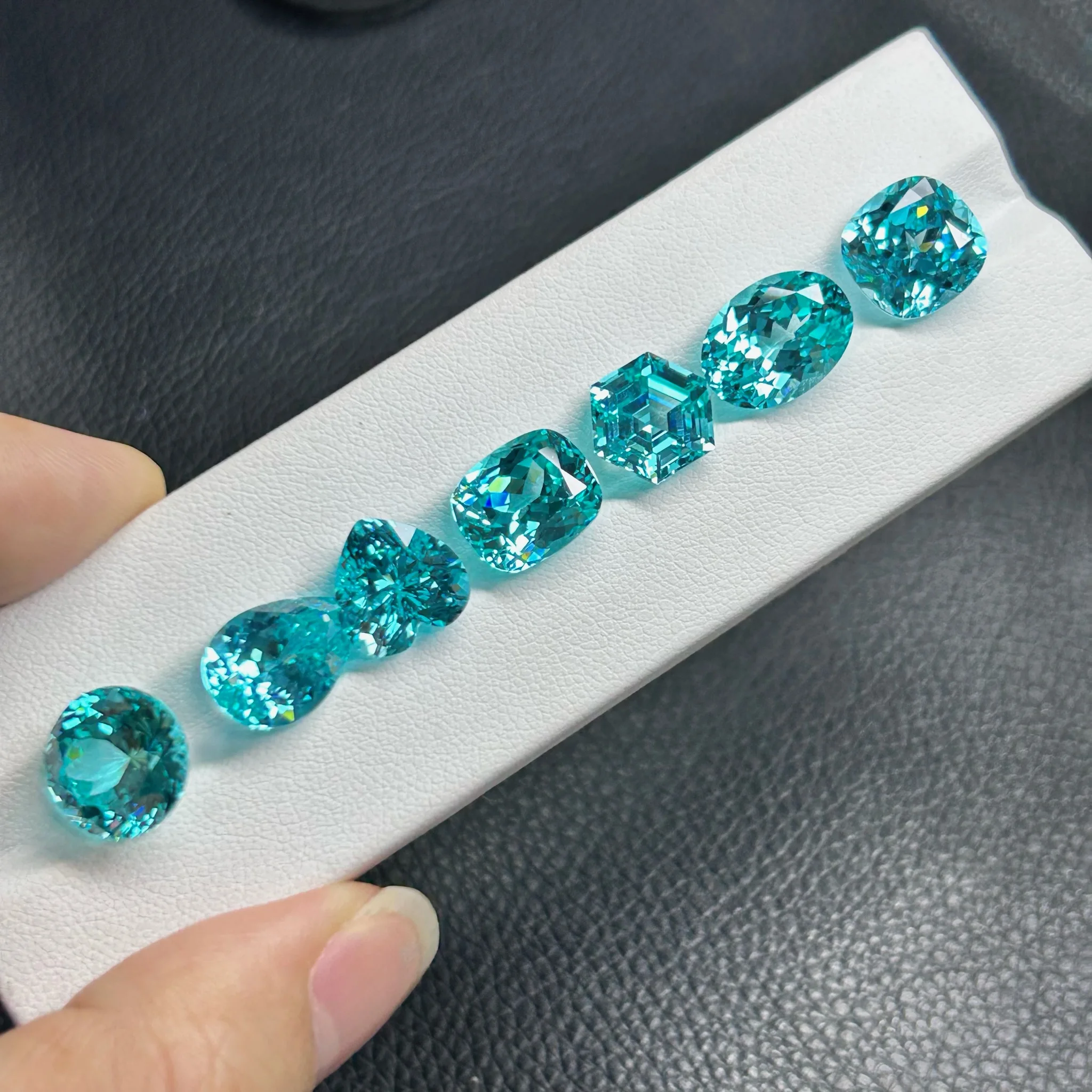 Lab Created Paraiba Cushion Oval Heart Pear Hexagon Princess Round Mixed Shapes Gemstones