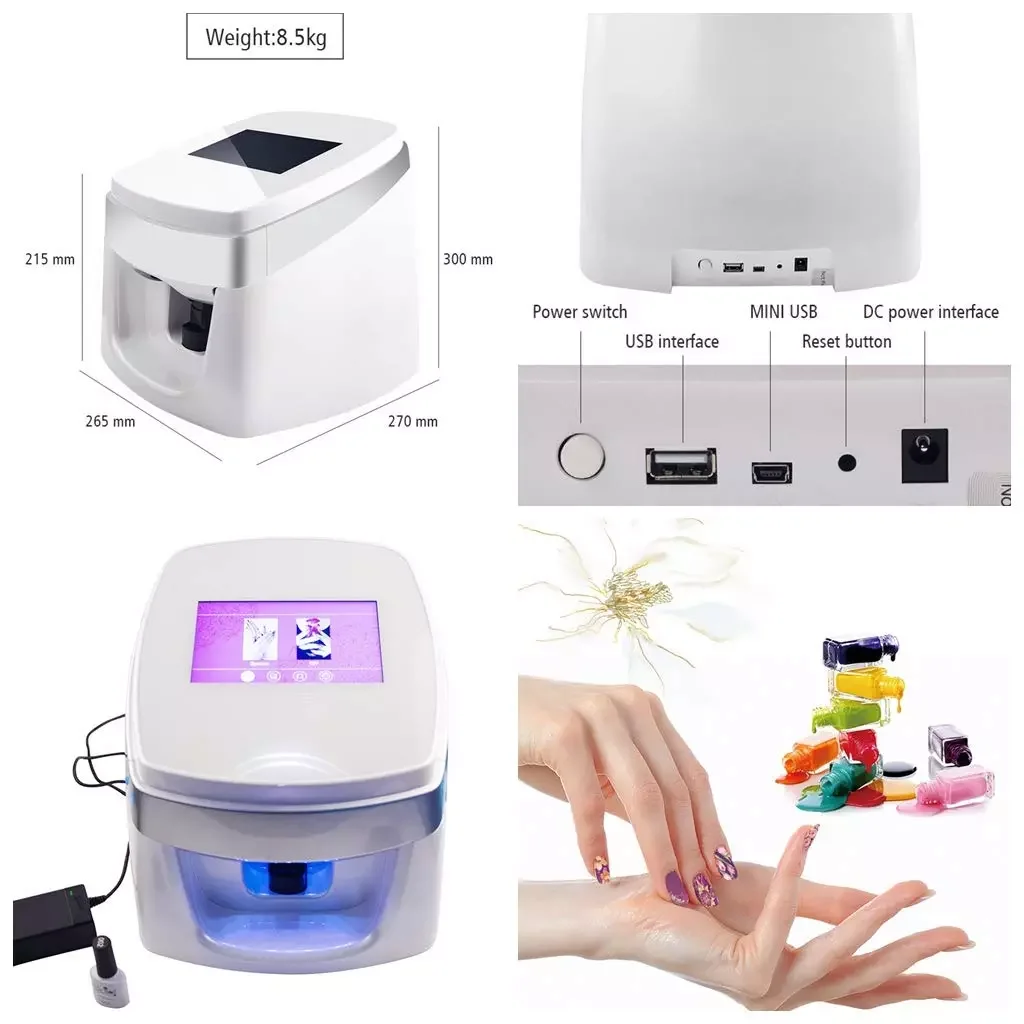 Chất lượng cao cầm tay 3d mini máy in móng tay nghệ thuật kỹ thuật số máy in móng tay máy in móng tay tự động