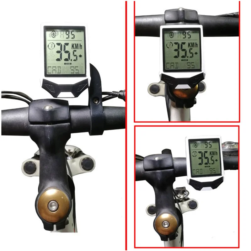 
3 in 1 Wireless LCD Display Cycling Computer Bicyle Cadence Speed Meter Sensor Heart Rate Monitor Belt w/ Bike Computer Holder 