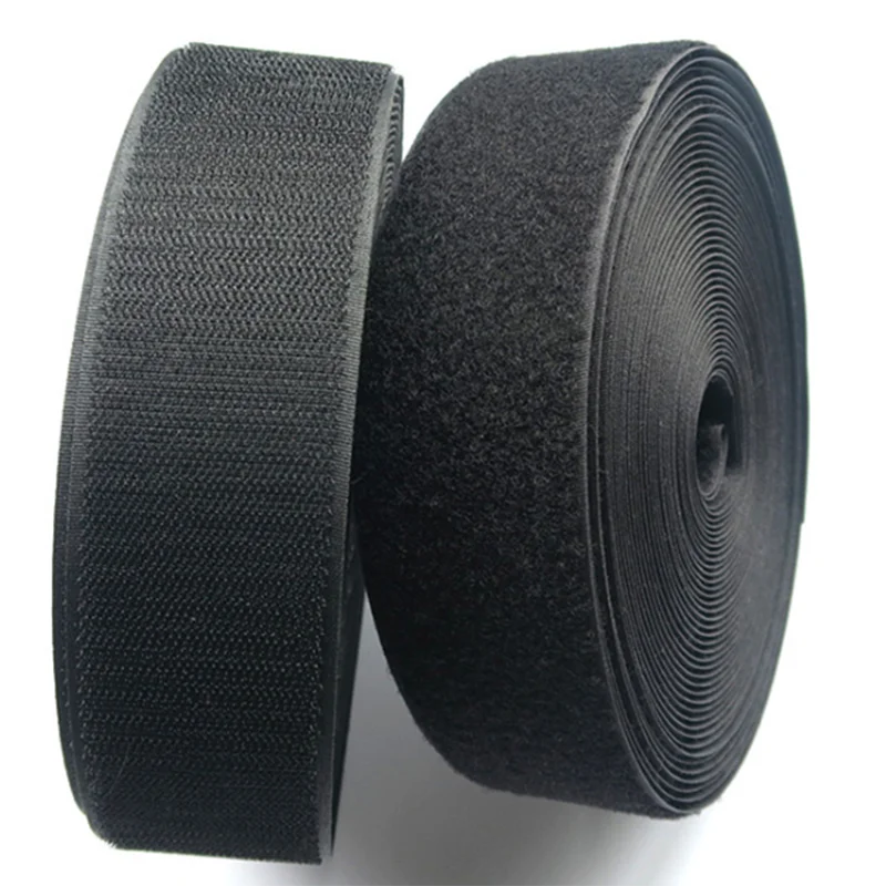 

Top Quality Fastener Black Hook Loop Strap Adhesive Hook And Loop Tape