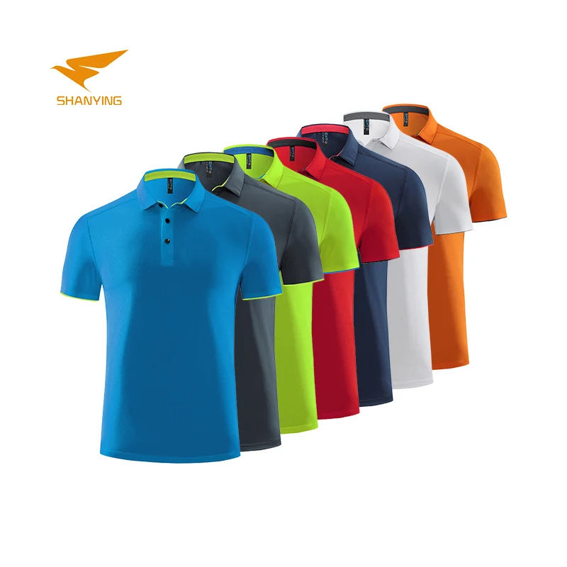 

High Performance Lightweight Dry-Fit Fabric UPF 50 Wicks Moisture Polyester Spandex Button Closure Athletic Golf Polo Shirts