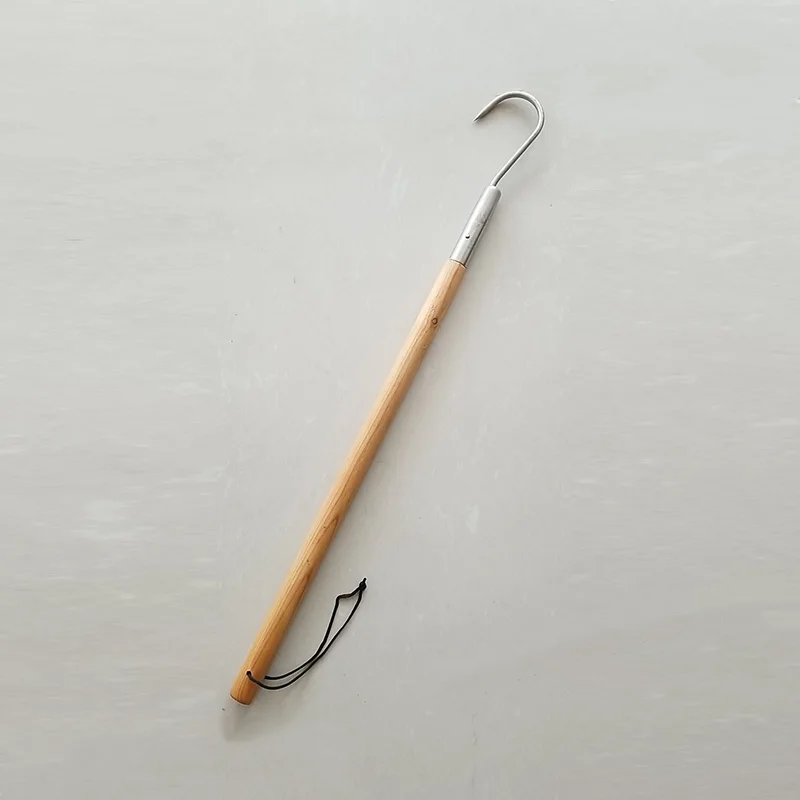 Strong Hook Fish Gaff Hooks Wooden Handle 90cm 120cm Fishing Gaff Made