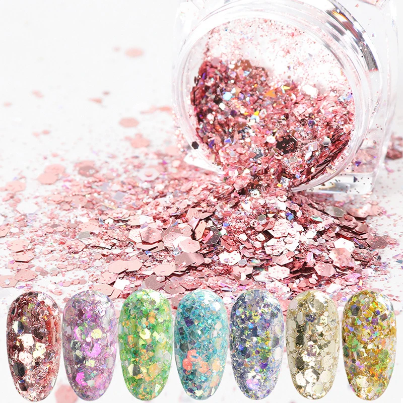 

Glitter Top Popular Best Sales Chunky Mixed Fairy Face Body Craft Rose Sequins Manicure Rose Gold Glitter for Nail Decoration