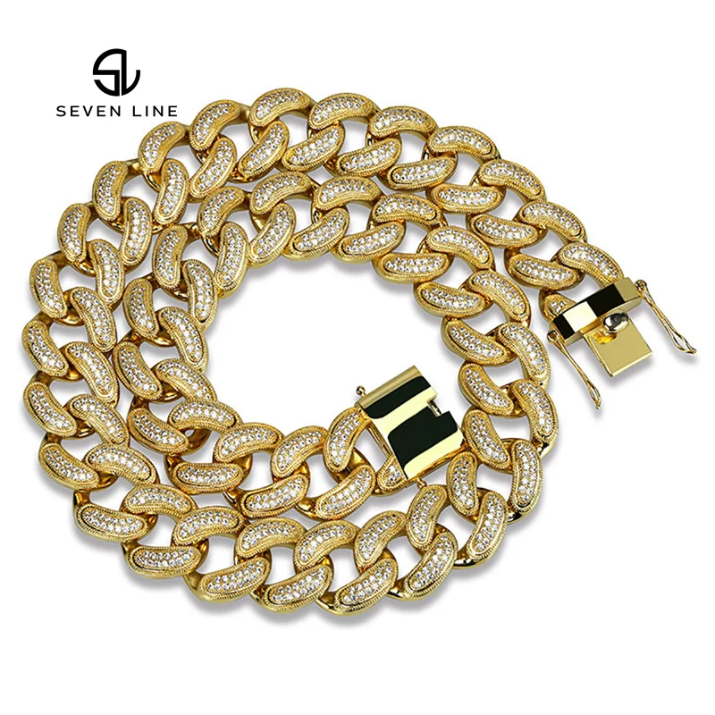 

Supplier Wholesale High Quality Men's 28mm Chain Necklace With Personality Micro-inlaid Zircon Cuban Chain