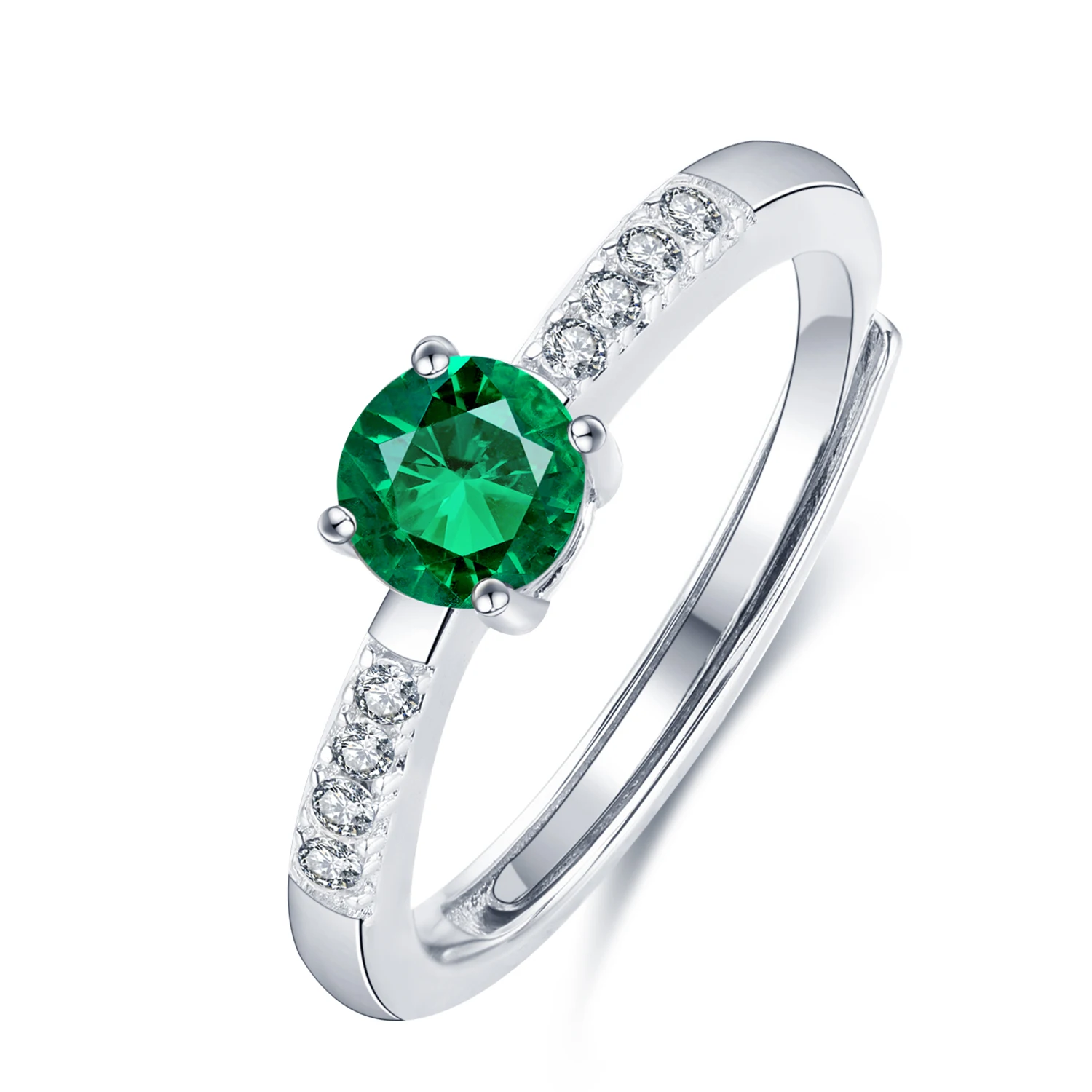 

2021 Anster new arrival gold jewelry silver ring green emerald gemstone S925 rings