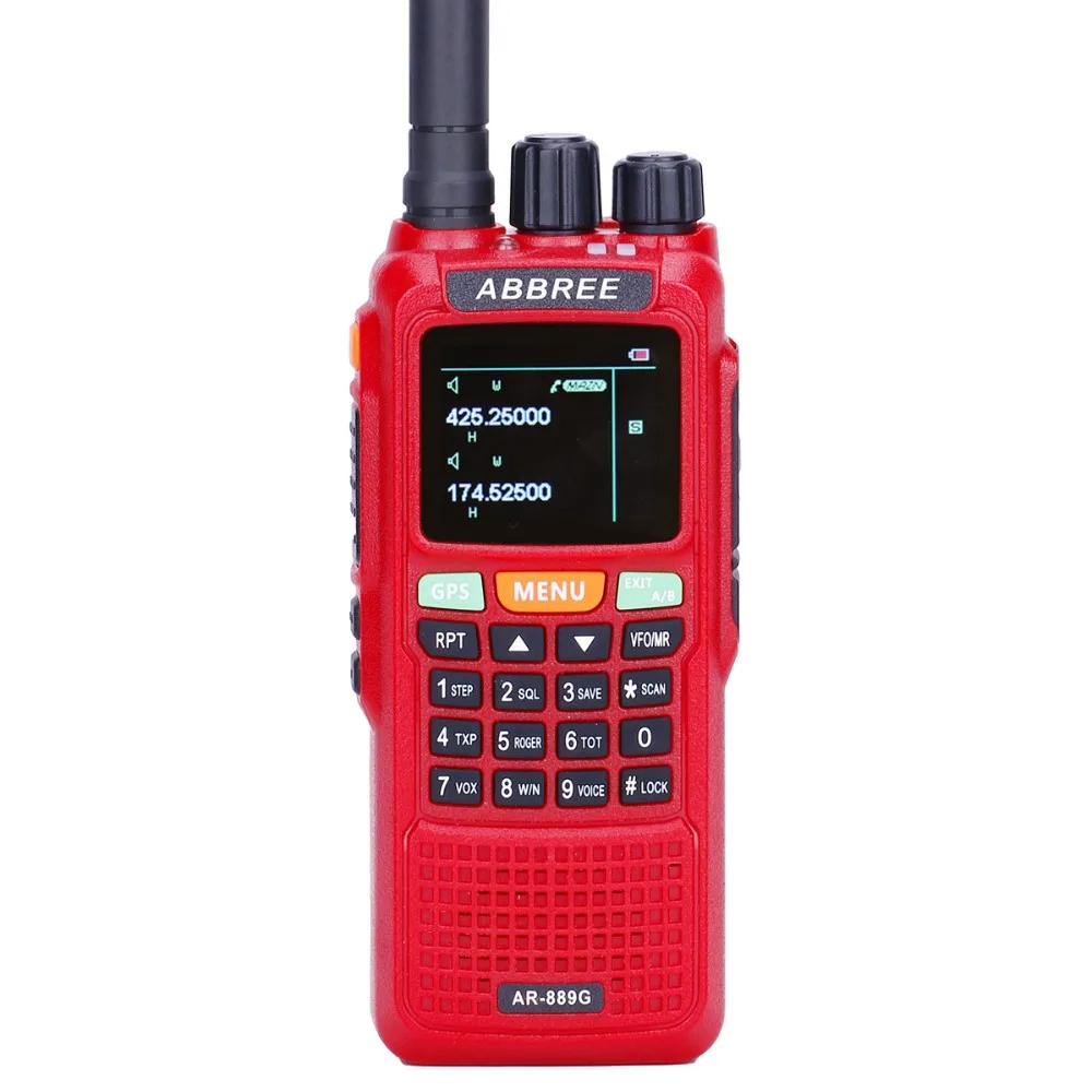 

ABBREE AR-889G SOS 999CH Cross band repeater Dual Band VHF UHF Ham HF Transceiver 889G GPS 10W Walkie Talkie