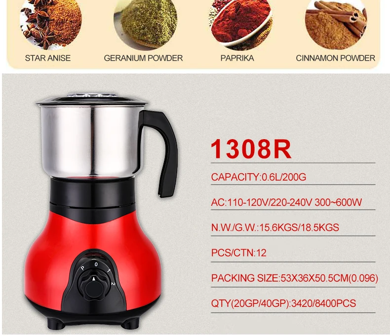 Electric Coffee Grinding Machine Adjustable Fineness Coffee Bean