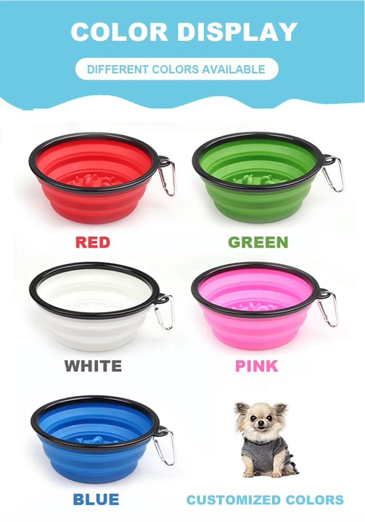 Dog Slow Feeder Bowl Silicone Pet Bowl/ Pet Dishes/collapsible Dog Bowl